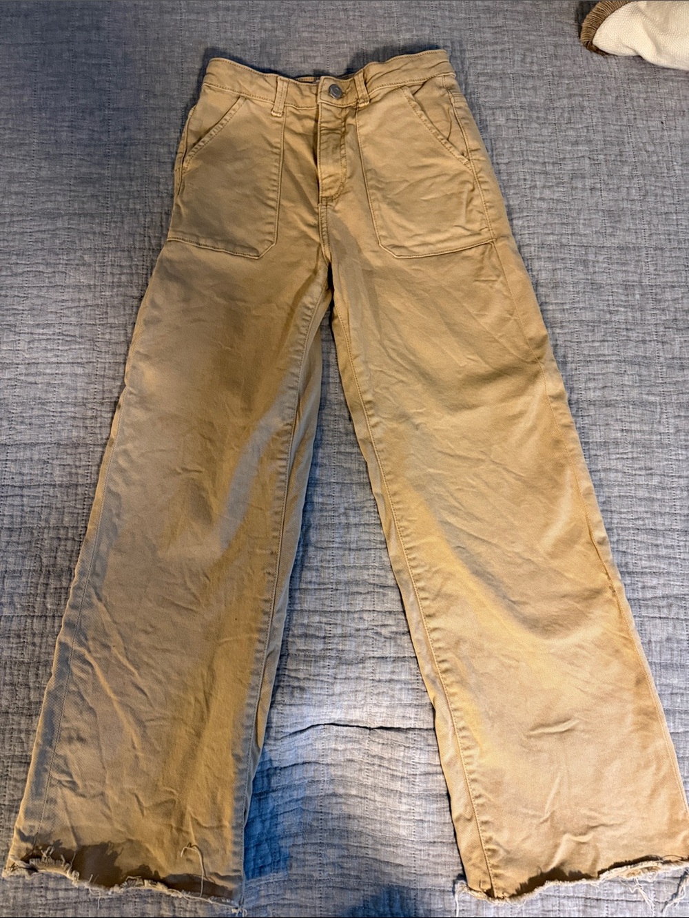 Mango Kid's Wide-Leg Chinos in Tan